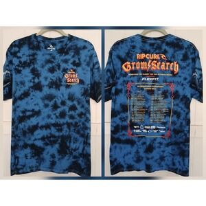 Rip Curl T-Shirt Groms Search Honor Roll  Men's Large Blue Black Tie Dye Graphic